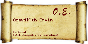 Ozsváth Ervin névjegykártya