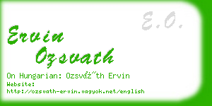 ervin ozsvath business card